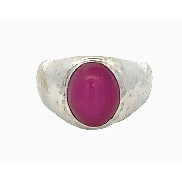 14K White Gold Oval Deep Pink Lindy Star Estate Ring Classic Creations In Diamonds & Gold Venice, FL