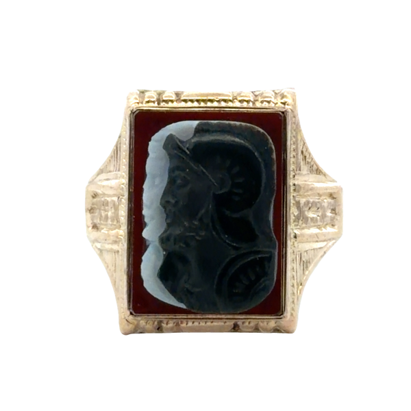 Estate 10K Yellow Gold Men's Carved Carnelian Intaglio Ring – 16 x 12mm Classic Creations In Diamonds & Gold Venice, FL