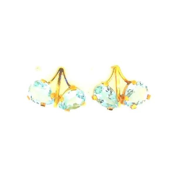 18K Yellow Gold Aquamarine Earrings And Necklace Estate Set Image 2 Classic Creations In Diamonds & Gold Venice, FL