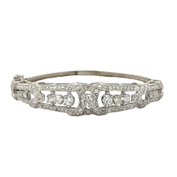 Estate 3.0ct. TW 14K Pave' Diamond Bangle Bracelet Classic Creations In Diamonds & Gold Venice, FL