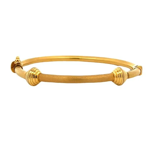 1930's Estate Hinged Bangle Bracelet Classic Creations In Diamonds & Gold Venice, FL