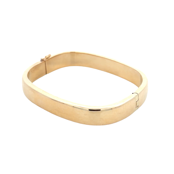 Vintage Tiffany and Co 14K Yellow Gold Hinged Bangle Bracelet 10.1mm Classic Creations In Diamonds & Gold Venice, FL