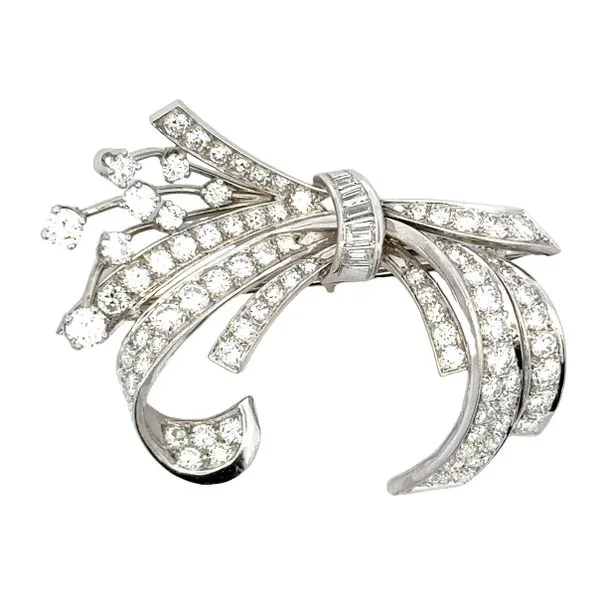 Antique French Marked 4.0ct. Diamond Brooch Classic Creations In Diamonds & Gold Venice, FL