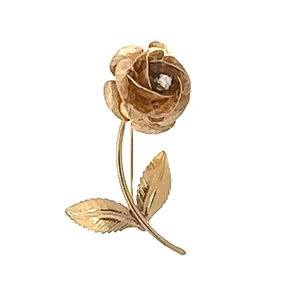 1950's 14K YellowAnd Rose Gold Rose Estate Brooch Classic Creations In Diamonds & Gold Venice, FL