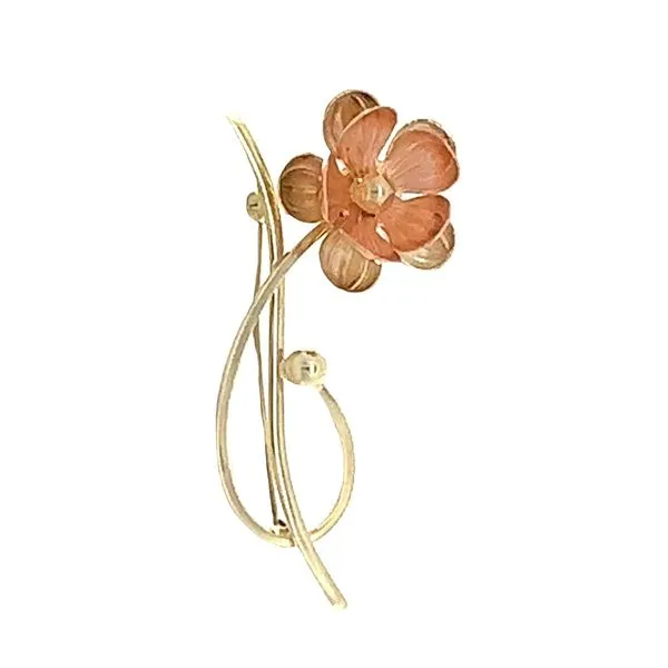 Estate 10K Tri Color Flower Brooch Classic Creations In Diamonds & Gold Venice, FL