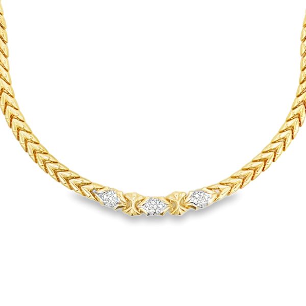 Estate 14K Yellow Gold Pave Diamond Chevron Necklace – 0.25 CTW Classic Creations In Diamonds & Gold Venice, FL