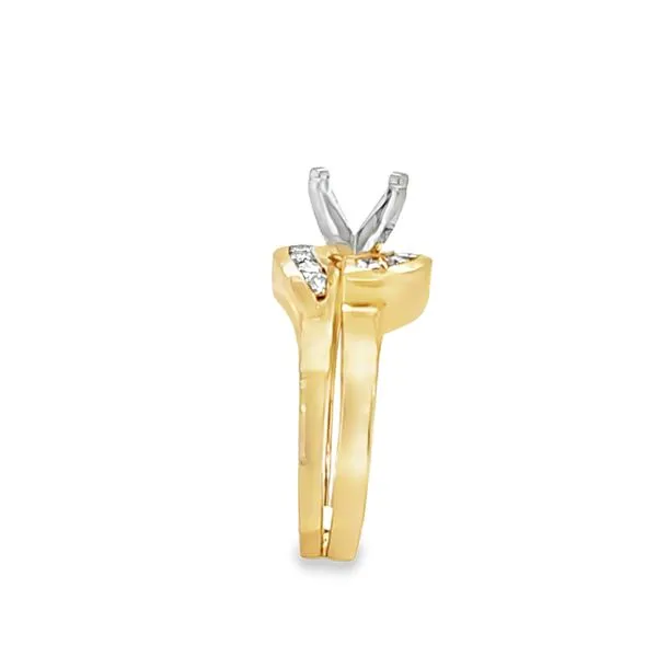 14K Yellow Gold Diamond Bypass Semi-Mount Engagement Ring Set – .50 CTW Accents Image 2 Classic Creations In Diamonds & Gold Venice, FL