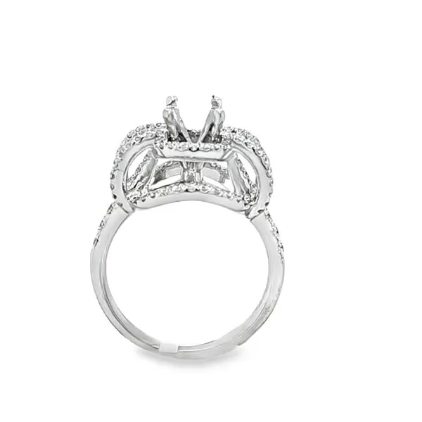 14K White Gold Micro Pavé Open Double Halo Semi-Mount Engagement Ring – .85 CTW Diamond Accents Image 2 Classic Creations In Diamonds & Gold Venice, FL