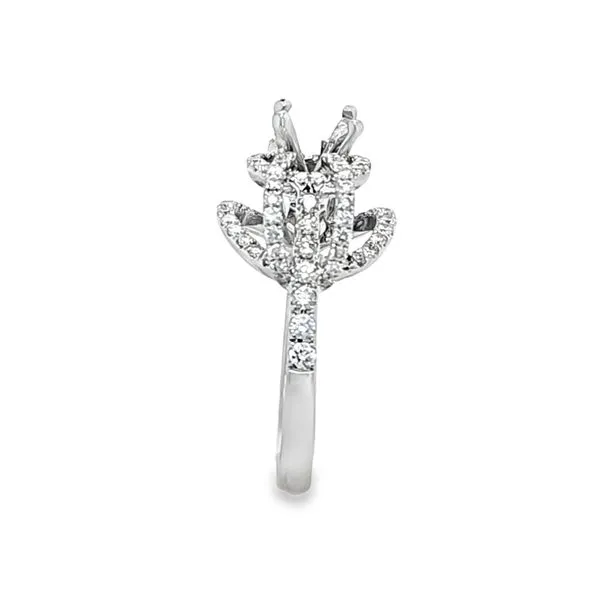 14K White Gold Micro Pavé Open Double Halo Semi-Mount Engagement Ring – .85 CTW Diamond Accents Image 3 Classic Creations In Diamonds & Gold Venice, FL