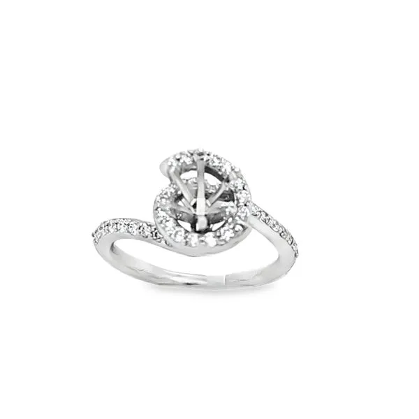 14K White Gold Pavé Diamond Swirl Wrap Semi-Mount Engagement Ring – .53 CTW Accent Diamonds Image 2 Classic Creations In Diamonds & Gold Venice, FL