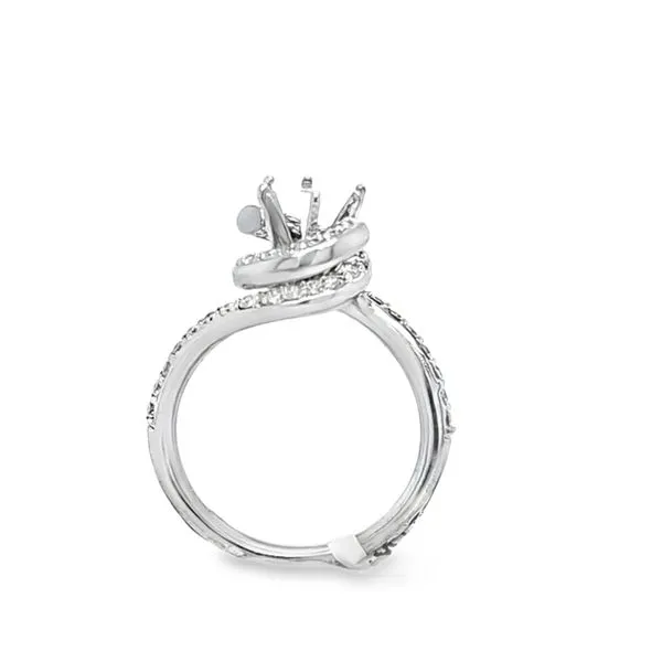 14K White Gold Pavé Diamond Swirl Wrap Semi-Mount Engagement Ring – .53 CTW Accent Diamonds Image 3 Classic Creations In Diamonds & Gold Venice, FL