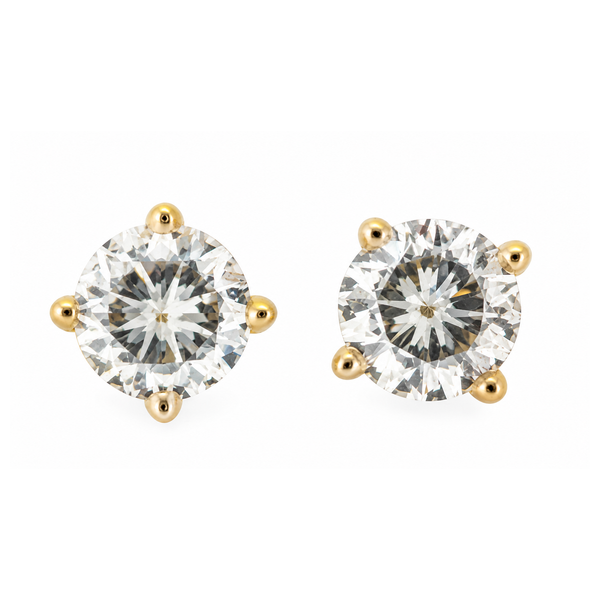 14K Yellow Gold Moissanite Stud Earrings 6mm Screw Backs Classic Creations In Diamonds & Gold Venice, FL