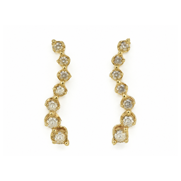 10K Yellow Gold Diamond Journey Earrings 0.25ct TW Classic Creations In Diamonds & Gold Venice, FL