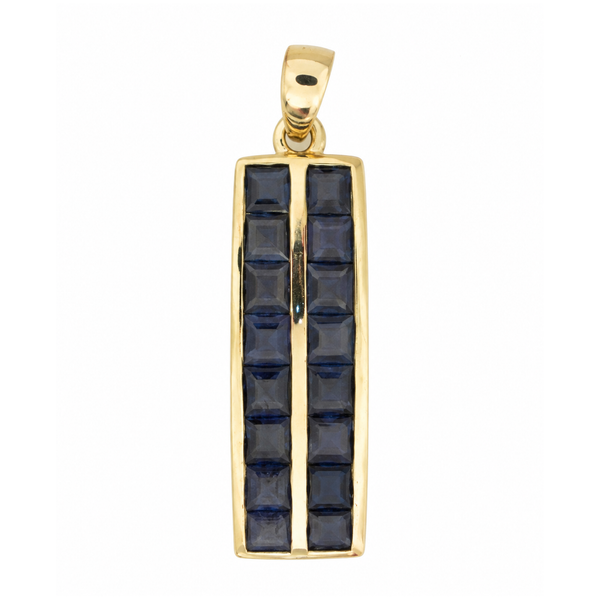 10K Yellow Gold Step Cut Iolite Pendant 1.00ct TW Classic Creations In Diamonds & Gold Venice, FL