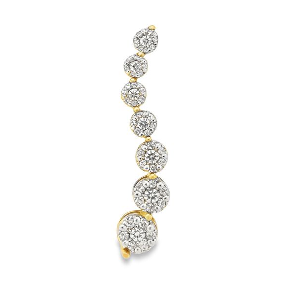 10K Yellow Gold Diamond Cluster Journey Pendant 1.00ct TW Classic Creations In Diamonds & Gold Venice, FL