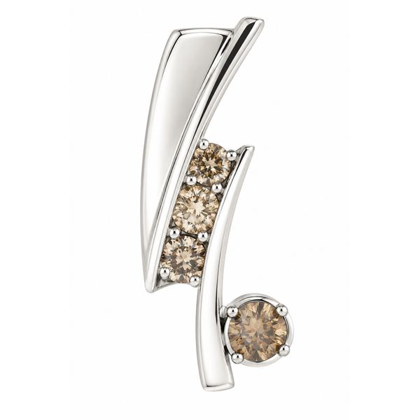 14K White Gold Chocolate Diamond Slide Pendant 1.50ct TW Classic Creations In Diamonds & Gold Venice, FL