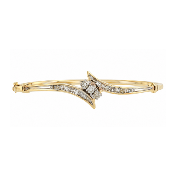 10K Yellow Gold Diamond Hinged Bangle Bracelet 0.50ct TW Classic Creations In Diamonds & Gold Venice, FL