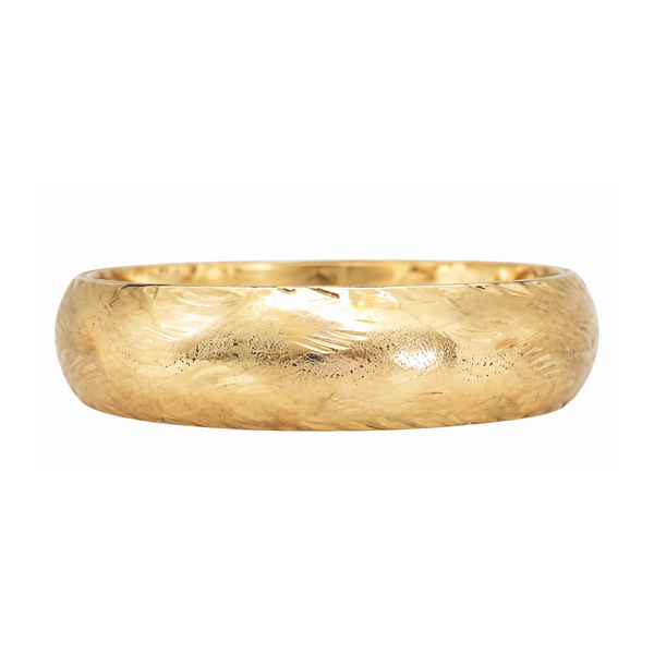 14K Yellow Gold Engraved Hinged Bangle Bracelet 14.4mm - Dented Classic Creations In Diamonds & Gold Venice, FL