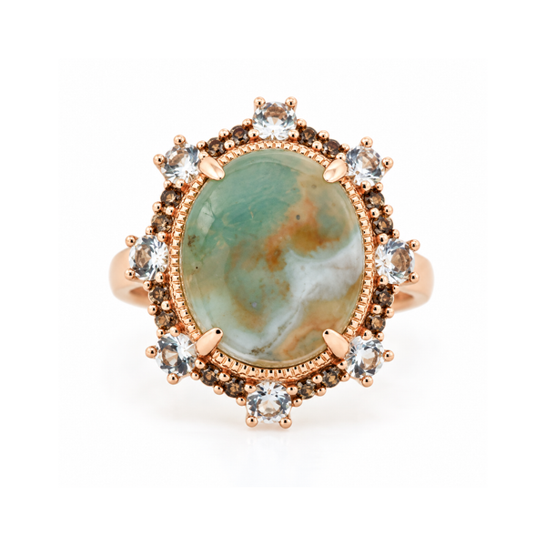 14K Rose Gold Le Vian Peacock Aquaprase White Sapphire and Smoky Topaz Ring Classic Creations In Diamonds & Gold Venice, FL