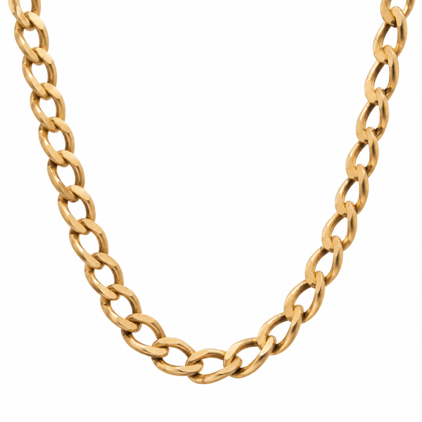 10K Yellow Gold Hollow Curb Link Chain Necklace 22 Inch 5.25mm Classic Creations In Diamonds & Gold Venice, FL