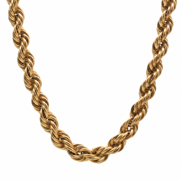 14K Yellow Gold Rope Chain Necklace 21 Inch 5.5mm Wide Classic Creations In Diamonds & Gold Venice, FL