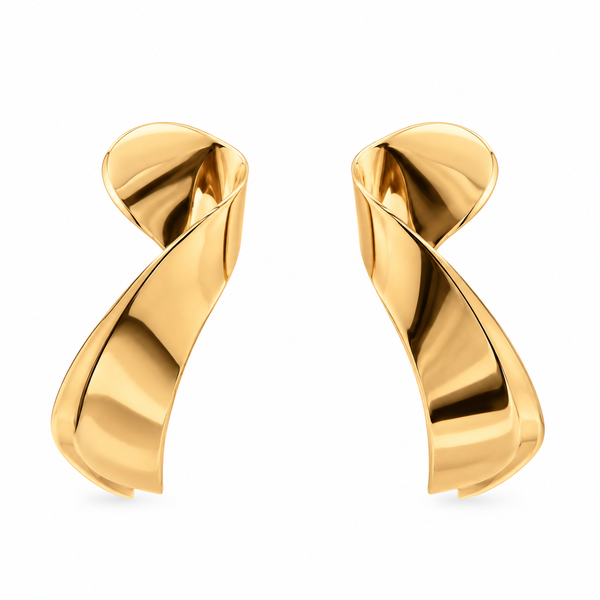 14K Yellow Gold 3D Ribbon Motif Drop Earrings Classic Creations In Diamonds & Gold Venice, FL