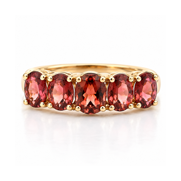 10K Rose Gold Pink Tourmaline and Diamond Band 1.75ct TW Classic Creations In Diamonds & Gold Venice, FL