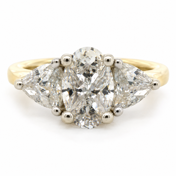 14K Two Tone Gold Invisible Set Diamond Three Stone Look Ring 1.50ct TW Classic Creations In Diamonds & Gold Venice, FL