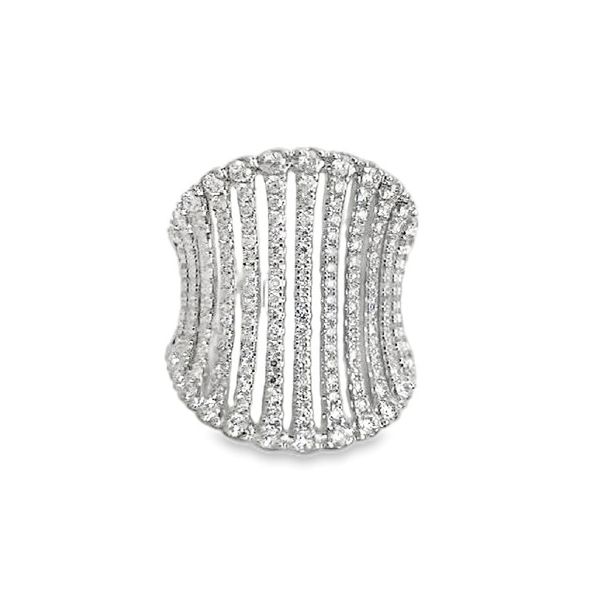 14K White Gold Gabriel Pavé Diamond Concave Saddle Ring Classic Creations In Diamonds & Gold Venice, FL