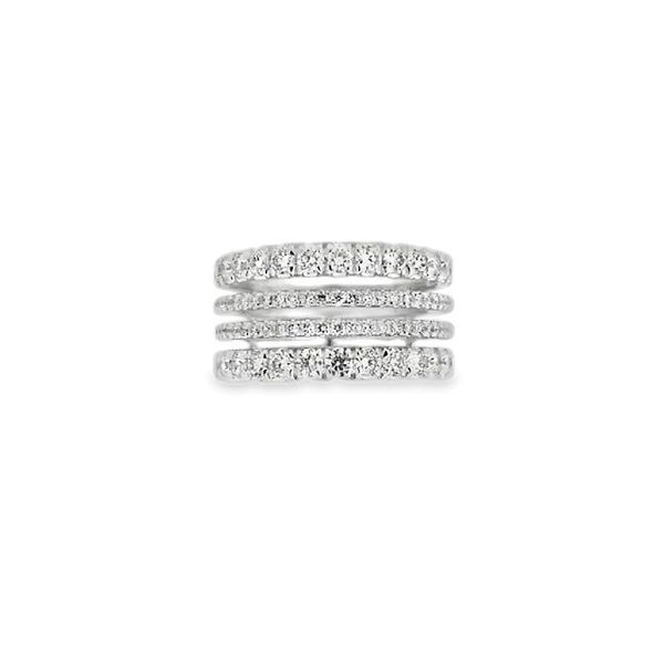 14K White Gold Gabriel 10mm 4 Row Pavé Diamond Band Ring Classic Creations In Diamonds & Gold Venice, FL