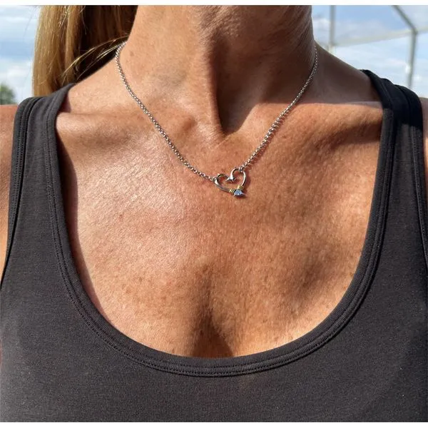 Nau-T-Girl Hook Heart Necklace Small Image 2 Classic Creations In Diamonds & Gold Venice, FL