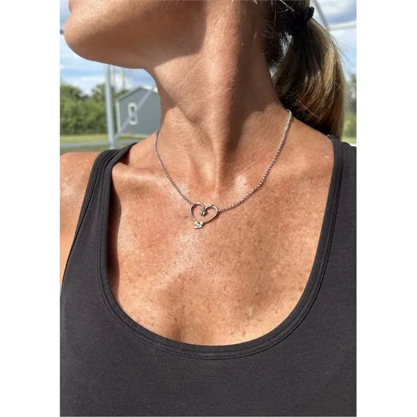 Nau-T-Girl Hook Heart Necklace Large Image 2 Classic Creations In Diamonds & Gold Venice, FL