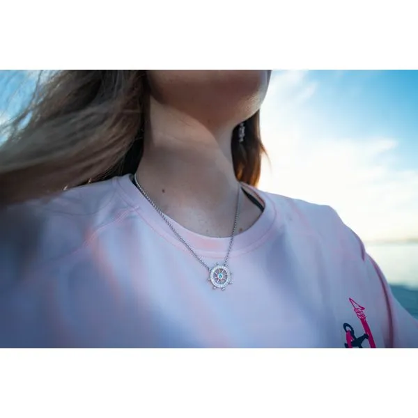 Nau-T-Girl Ships Wheel Necklace Image 2 Classic Creations In Diamonds & Gold Venice, FL