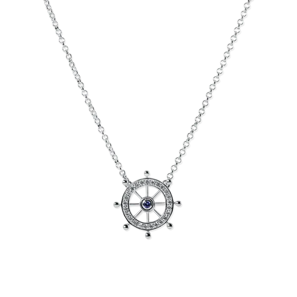 Nau-T-Girl Ships Wheel Necklace Classic Creations In Diamonds & Gold Venice, FL