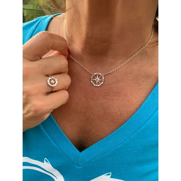 Nau-T-Girl Compass Necklace Image 2 Classic Creations In Diamonds & Gold Venice, FL
