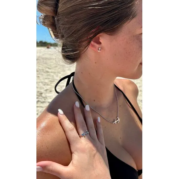 Nau-T-Girl Anchor Sideways Ring Image 2 Classic Creations In Diamonds & Gold Venice, FL