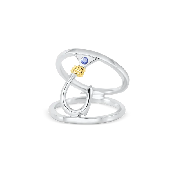 Nau-T-Girl Hook Double Band Ring Classic Creations In Diamonds & Gold Venice, FL
