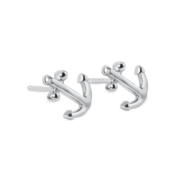 Nau-T-Girl Anchor Stud Earrings Classic Creations In Diamonds & Gold Venice, FL