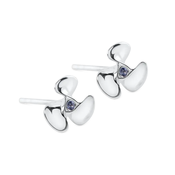 Nau-T-Girl Propeller Stud Earrings Classic Creations In Diamonds & Gold Venice, FL