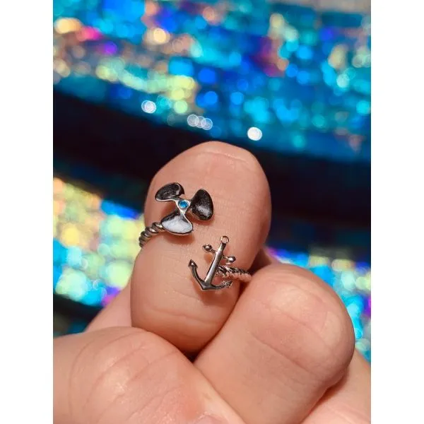 Nau-T-Girl Propeller Anchor Bypass Ring Image 3 Classic Creations In Diamonds & Gold Venice, FL
