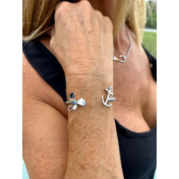 Nau-T-Girl Propeller Anchor Bypass Bracelet Image 2 Classic Creations In Diamonds & Gold Venice, FL