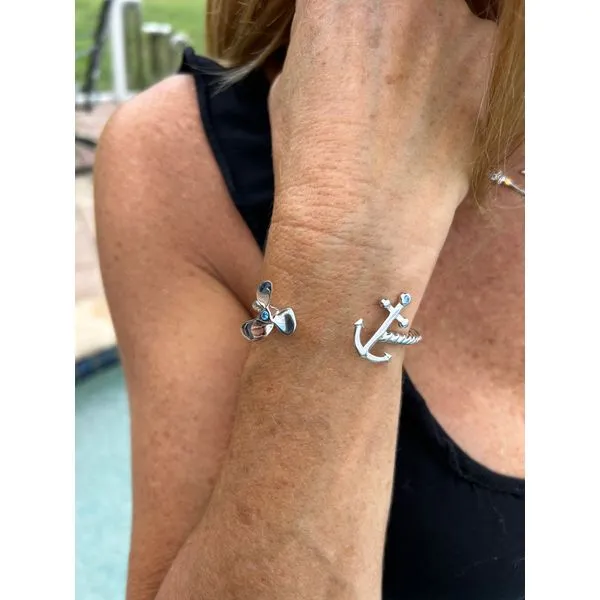 Nau-T-Girl Propeller Anchor Bypass Bracelet Image 3 Classic Creations In Diamonds & Gold Venice, FL
