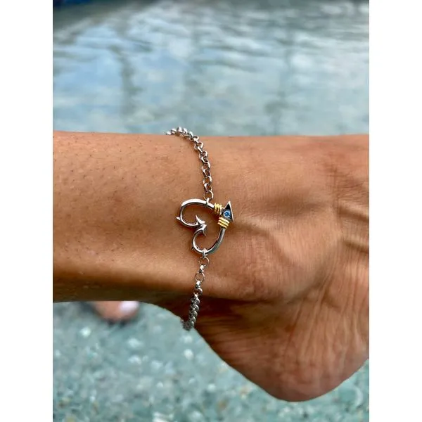Nau-T-Girl Hook Heart Anklet Small Image 3 Classic Creations In Diamonds & Gold Venice, FL