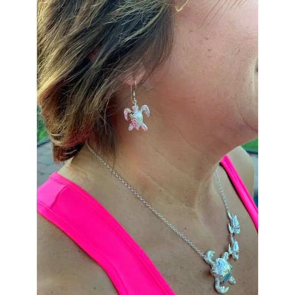 Nau-T-Girl Sea Turtle Dangle Earrings Image 2 Classic Creations In Diamonds & Gold Venice, FL