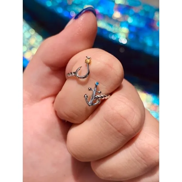 Nau-T-Girl Hook Anchor Bypass Ring Image 2 Classic Creations In Diamonds & Gold Venice, FL