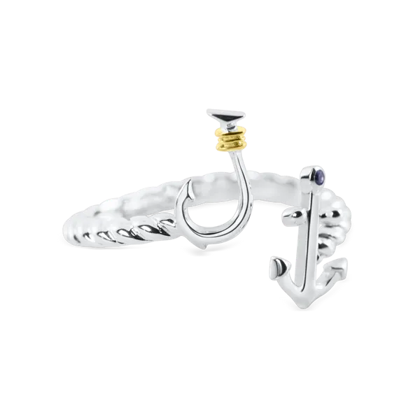 Nau-T-Girl Hook Anchor Bypass Ring Classic Creations In Diamonds & Gold Venice, FL