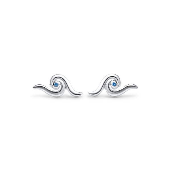 Nau-T-Girl Wave Stud Earrings Classic Creations In Diamonds & Gold Venice, FL
