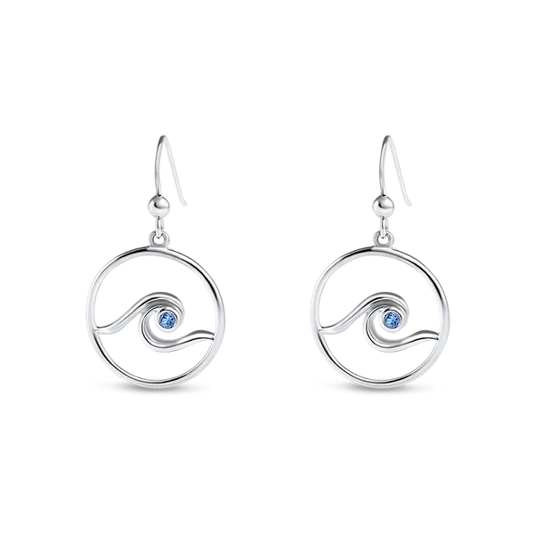 Nau-T-Girl Wave Dangle Earrings Classic Creations In Diamonds & Gold Venice, FL
