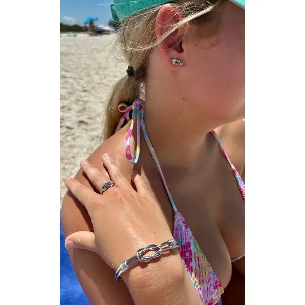 Nau-T-Girl Knot Stud Earrings Image 2 Classic Creations In Diamonds & Gold Venice, FL