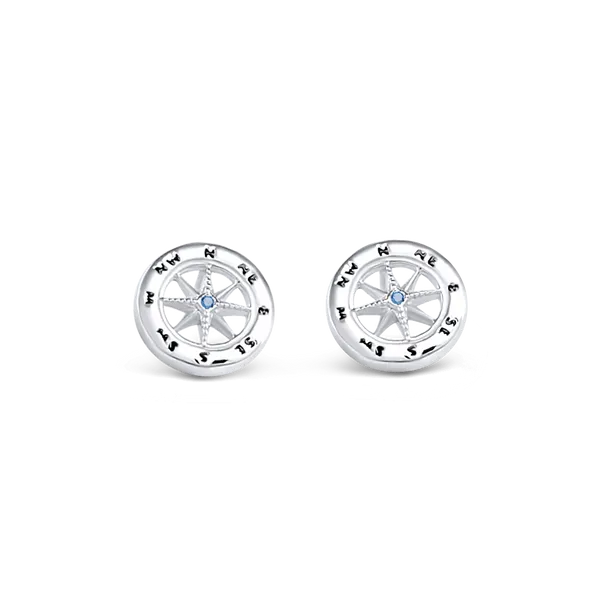 Nau-T-Girl Compass Stud Earrings Classic Creations In Diamonds & Gold Venice, FL